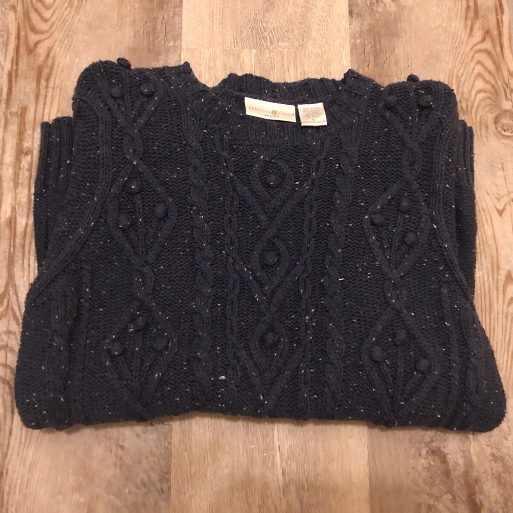 Preswick & Moore Cable Knit Wool Sweater
